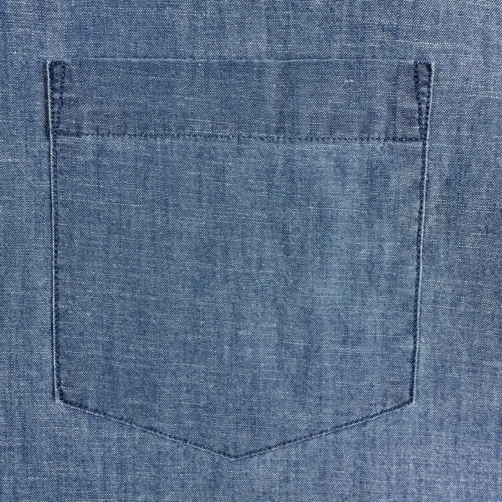 Banana Republic Mens‎ XL Blue Chambray Short Sleeve Button Down Untucked Shirt